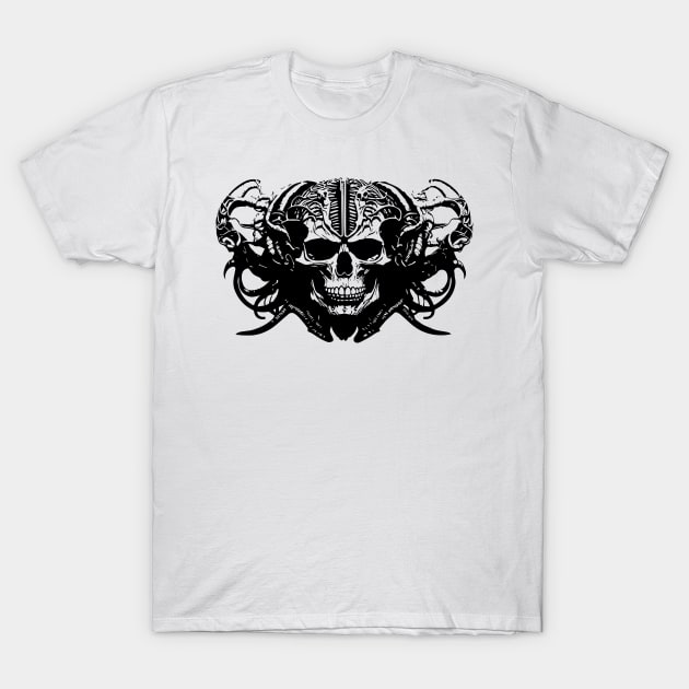 Sci Fi Skull T-Shirt by lkn